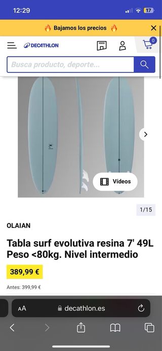 Tabla surf OLAIAN evolutiva