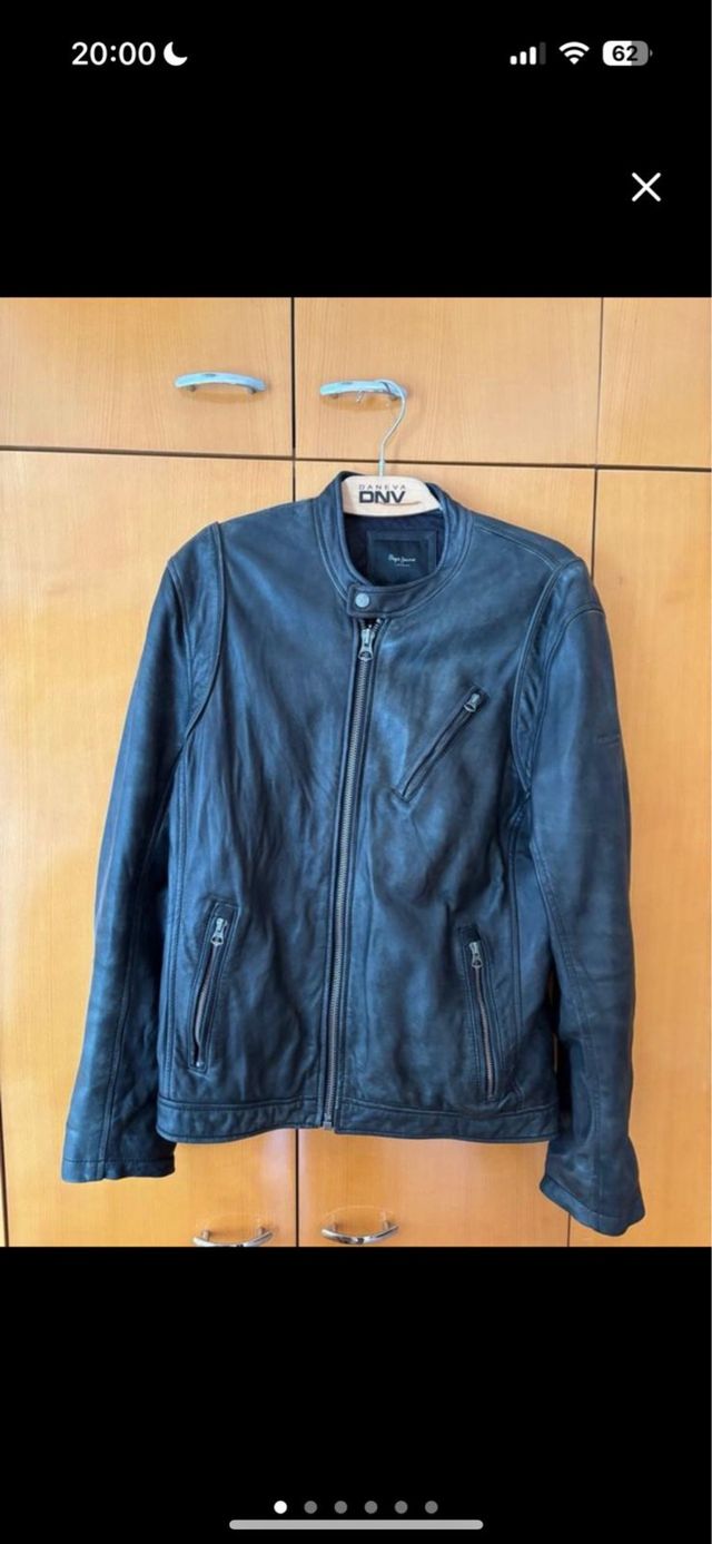 Chaqueta de piel Pepe Jeans negra