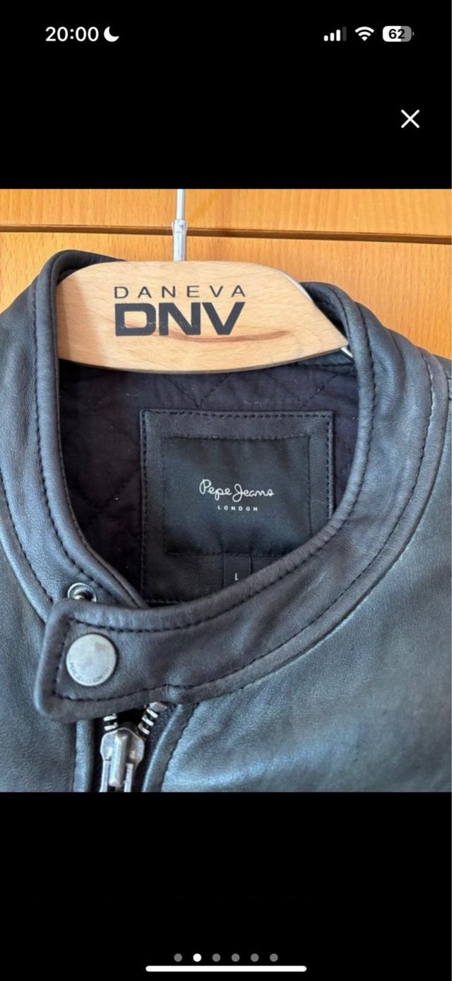 Chaqueta de piel Pepe Jeans negra