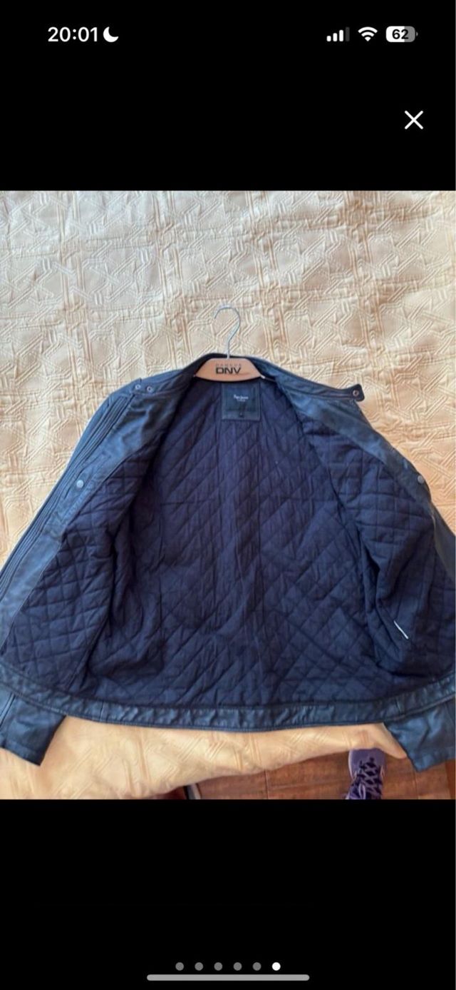 Chaqueta de piel Pepe Jeans negra