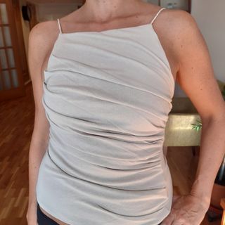 Top Zara Beige Drapeado
