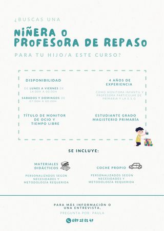 Profesora de repaso para Primaria