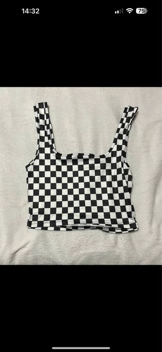 Top Shein Cuadros Blanco y Negro