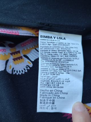 Falda Bimba y Lola negra con estampado de águilas