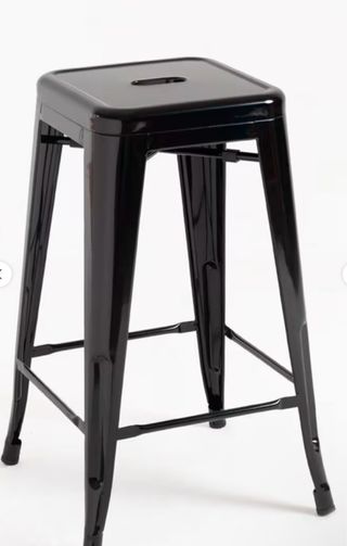 4 Taburetes de metal negros