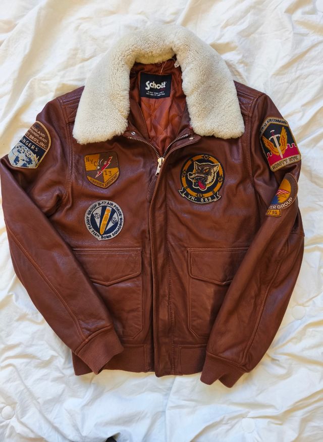Chaqueta de vuelo Schott marrón