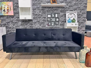 SOFÁ MODERNO EN TERCIOPELO NEGRO O TELA GRIS