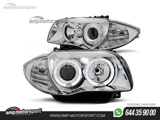 FAROS DELANTEROS OJOS DE ANGEL PARA BMW SERIE 1 E81 / E87 / E82 / E88