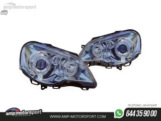 FAROS DELANTEROS OJOS DE ANGEL PARA VOLKSWAGEN POLO 9N3
