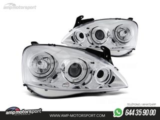 FAROS DELANTEROS OJOS DE ANGEL PARA OPEL CORSA C