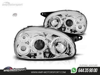 FAROS DELANTEROS OJOS DE ANGEL PARA OPEL CORSA B