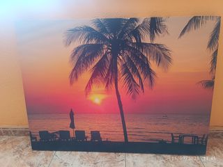 Cuadro Decorativo Atardecer Tropical