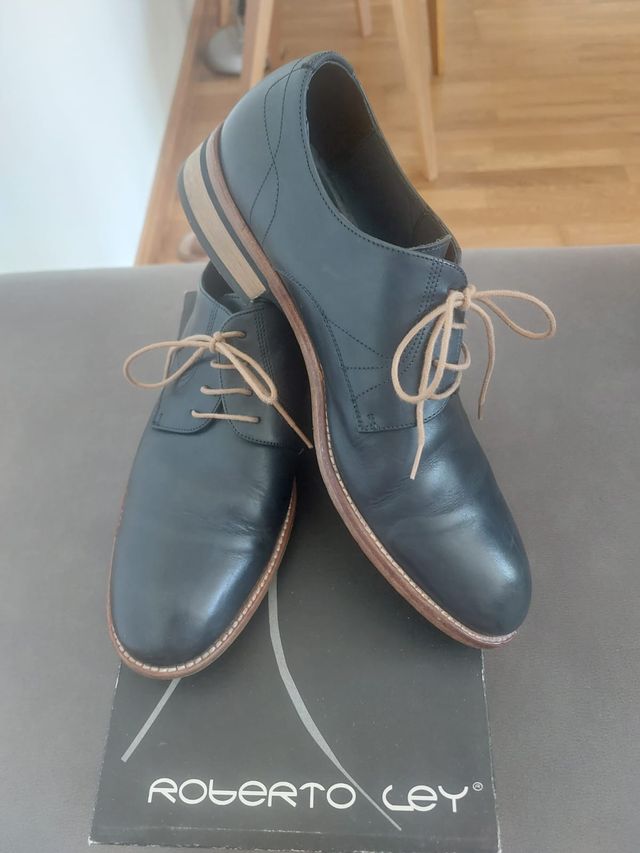 Zapatos Roberto Ley Cordones Azul Talla 41
