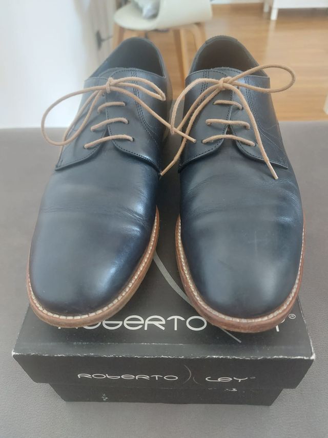 Zapatos Roberto Ley Cordones Azul Talla 41