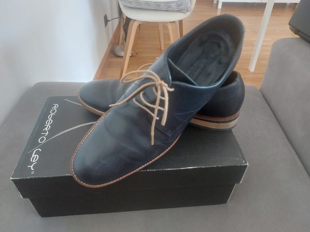 Zapatos Roberto Ley Cordones Azul Talla 41