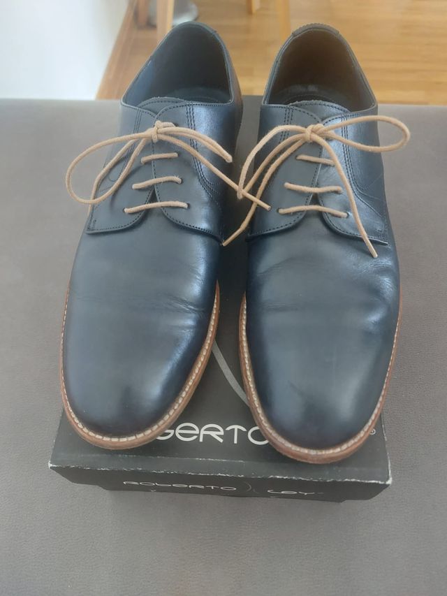 Zapatos Roberto Ley Cordones Azul Talla 41