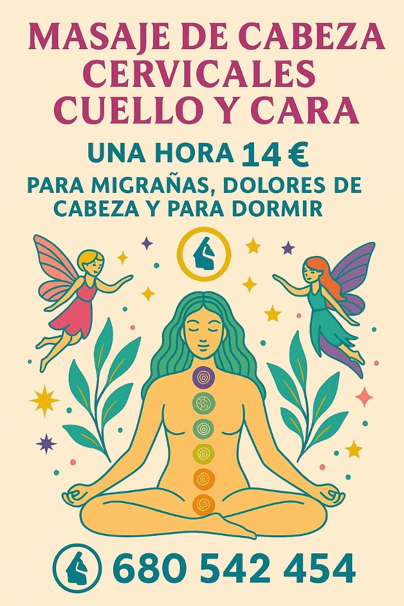 Masaje Cabeza, Cervicales, Cuello y Cara de segunda mano por 14