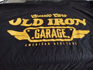 Camiseta Old Iron Garage Clásica Negra
