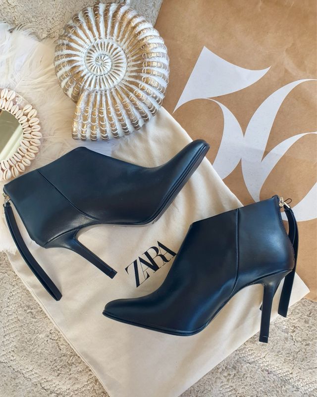 Botin Tacon Fino Botines Negros Zara Mujer Botines Negros Zara