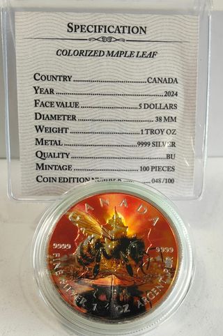 Moneda Canadá Abeja Plata 9999 1 oz