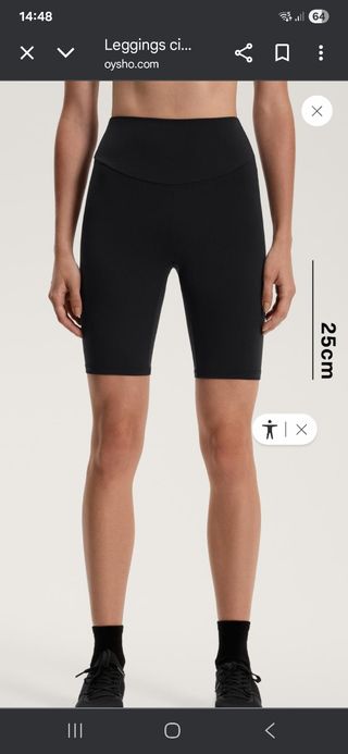 Mallas ciclista Oysho negras 25cm