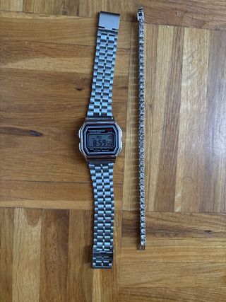Set Reloj y Pulsera Plata