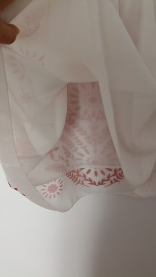 Blusa tirantes blanca flores rosas Talla L