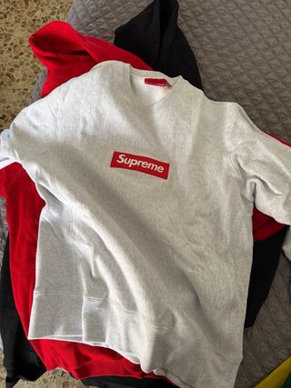 Supreme Box Logo Sudadera Gris