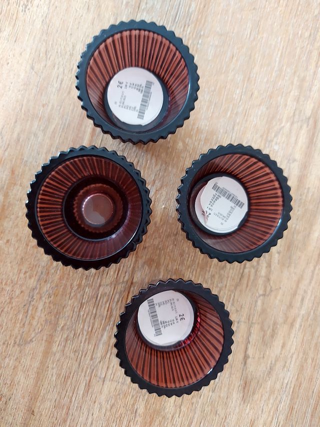 4 Portavelas Vidrio Morado