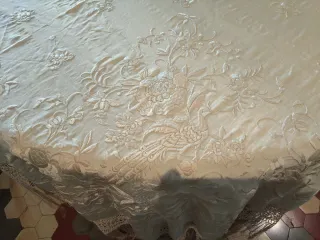 Mantón de Manila antiguo beige