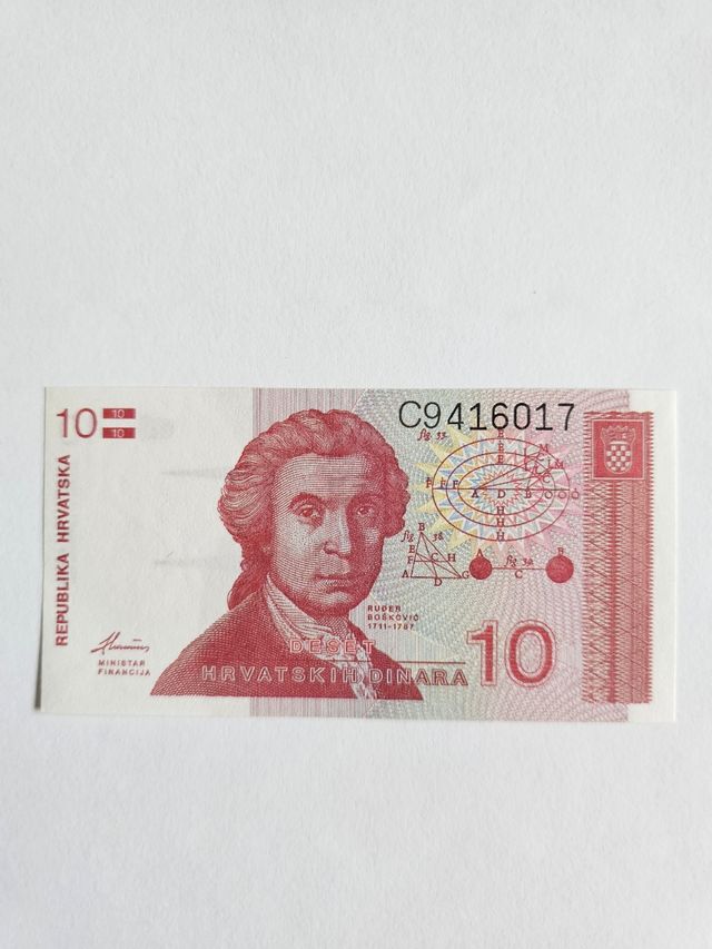 Banconota Croazia 10 Dinari 1991 UNC