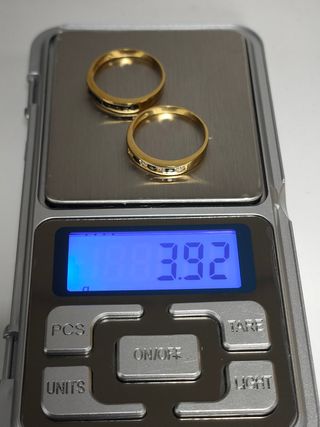 Conjunto 2 Anillos Oro 18K Zafiros y Diamantes