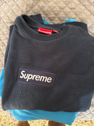 Supreme Box Logo Sudadera Negra y Azul