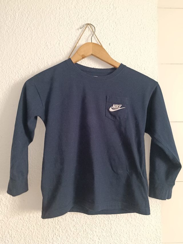 Camiseta Nike manga larga niño azul