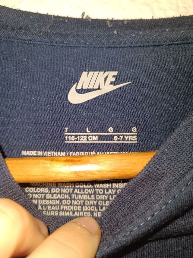 Camiseta Nike manga larga niño azul