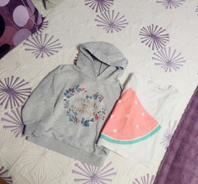 Conjunto niña Zara: Sudadera y camiseta