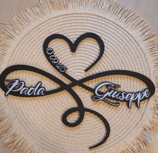 Decorazione infinito cuore nomi e data