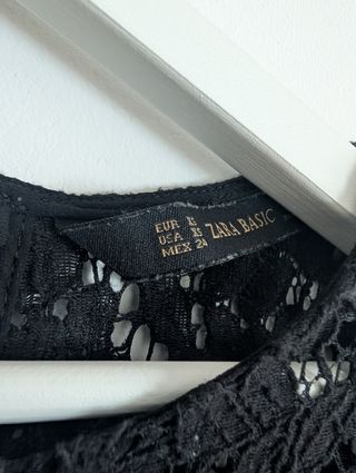 Blusa Zara Negro Encaje