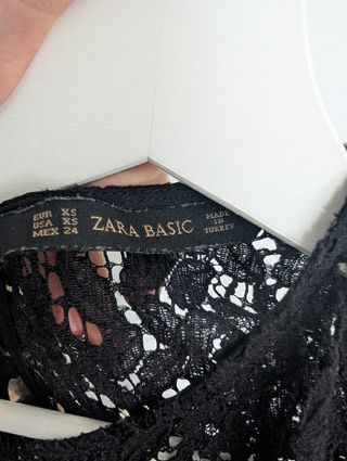 Blusa Zara Negro Encaje