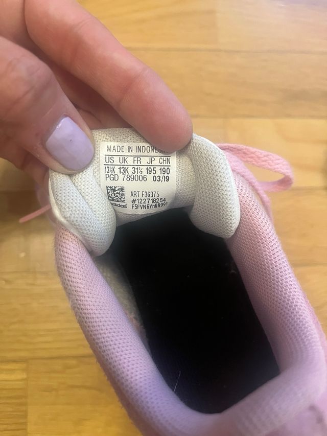 Zapatillas Adidas Niña Talla 31 1/2 Rosa