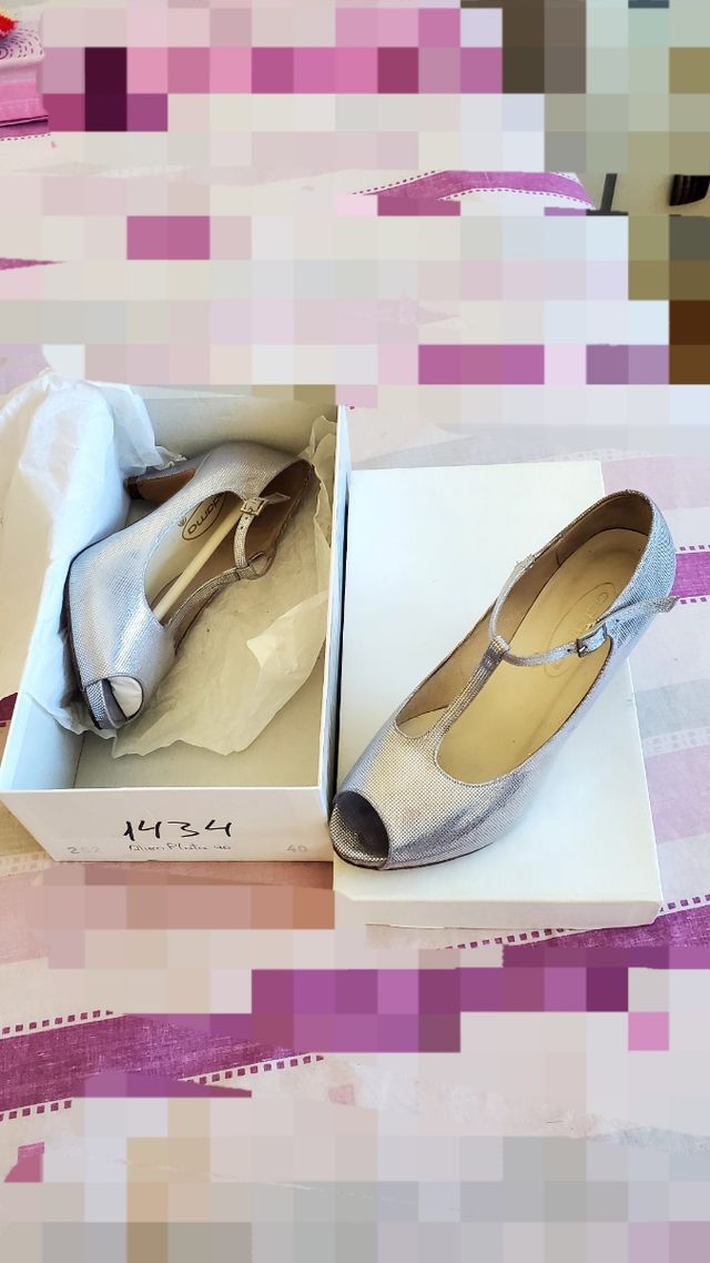 Zapatos de fiesta plateados talla 36