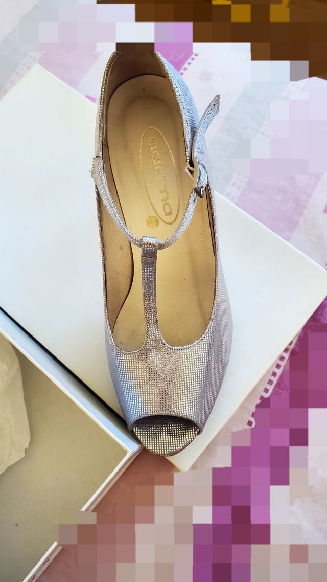 Zapatos de fiesta plateados talla 36