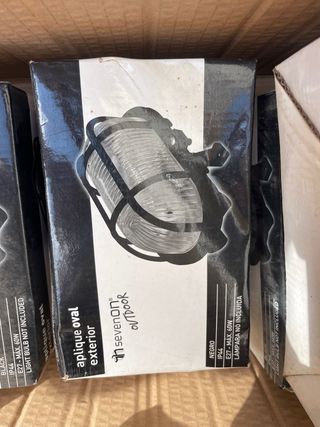 Aplique Oval Exterior Sevenon Negro IP44