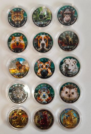 Moneda Corgi Canadá Plata 1 Oz 9999