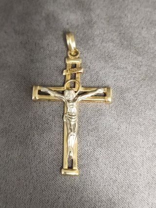 Colgante Cruz Cristo 18k Oro