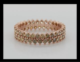 Anillo Oro Rosa 14k 64 Diamantes Naturales
