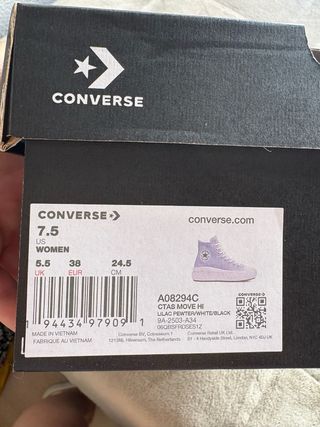 Converse plataforma azul talla 38 sin estrenar