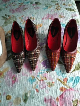 Zapatos de tacón de tweed