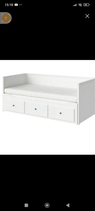 Diván Ikea Blanco con Cajones y dos colchones