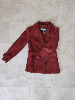 Chaqueta de ante color teja